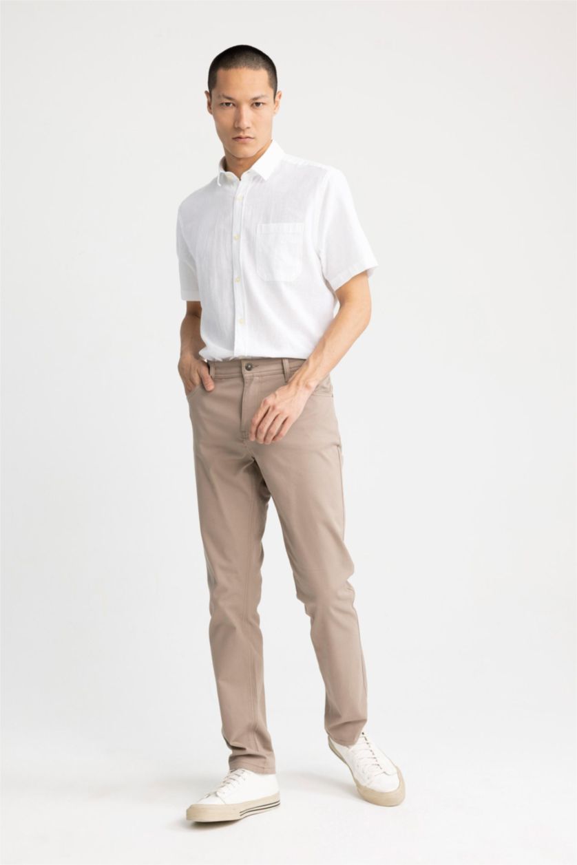 MAN White Regular Fit Cotton Short Sleeve Shirt