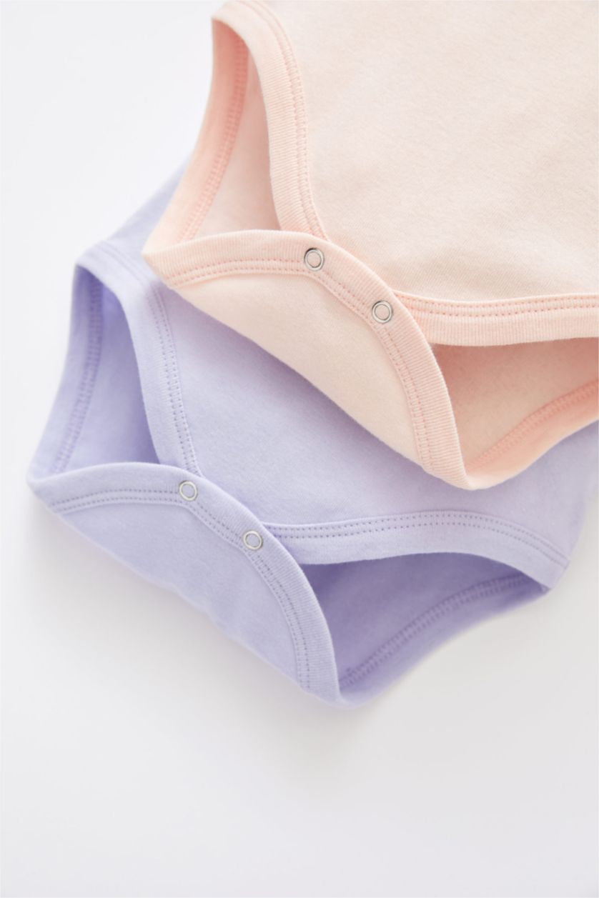 BÉBÉ FILLE Violet Clair Lot de 2 bodys en coton à manches longues pour nouveau-né bébé fille