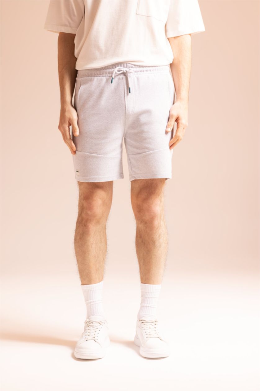 MAN Light Grey Melange Slim Fit Super Skinny Shorts