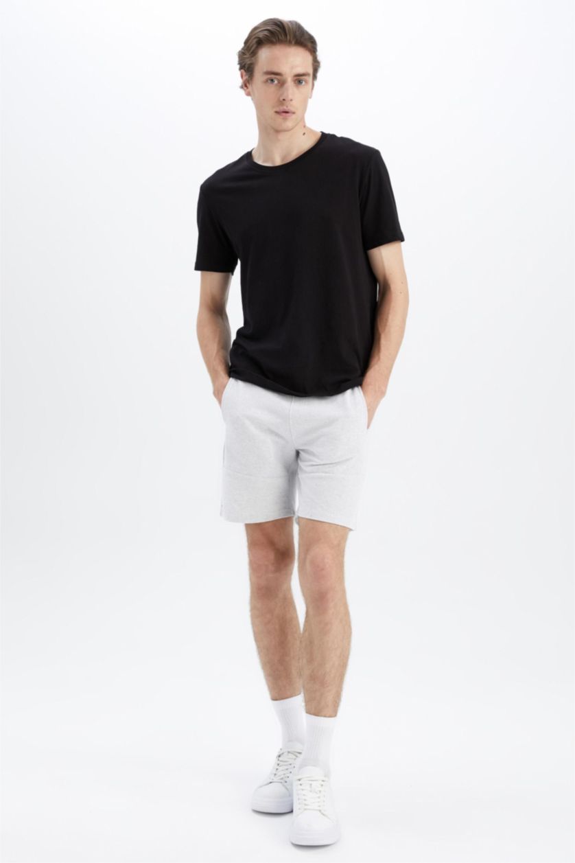 MAN Light Grey Melange Slim Fit Super Skinny Shorts