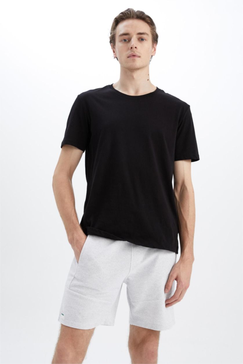 MAN Light Grey Melange Slim Fit Super Skinny Shorts