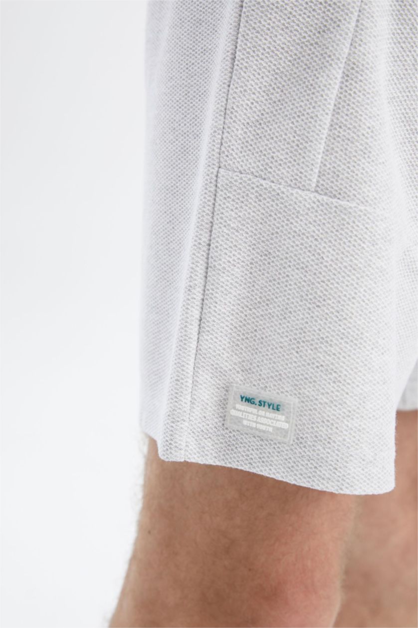 MAN Light Grey Melange Slim Fit Super Skinny Shorts