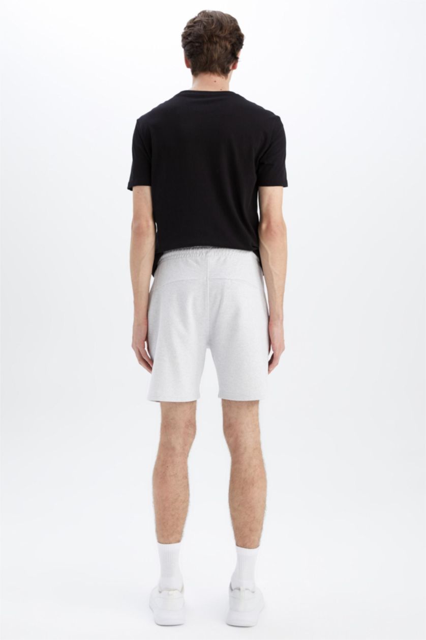 MAN Light Grey Melange Slim Fit Super Skinny Shorts