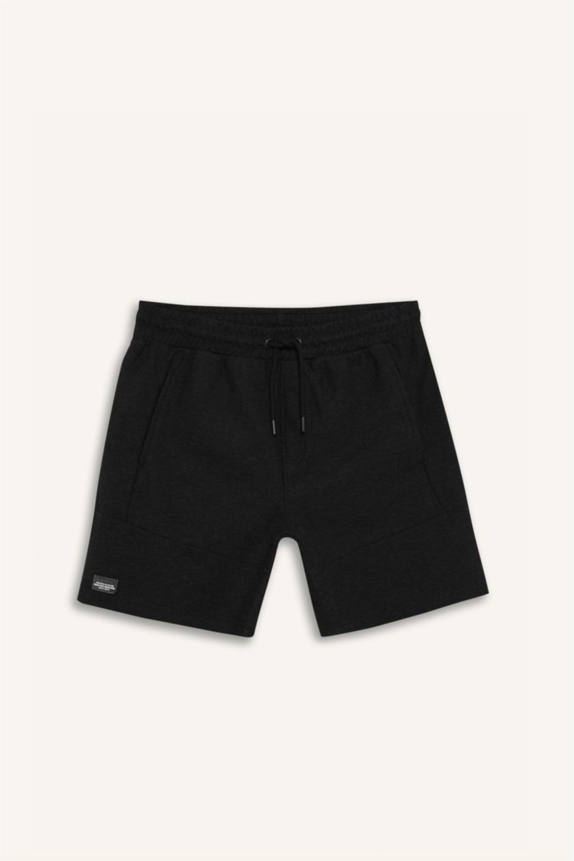 Man Black Slim Fit Super Skinny Hem Shorts
