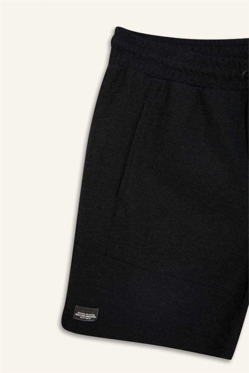 Man Black Slim Fit Super Skinny Hem Shorts