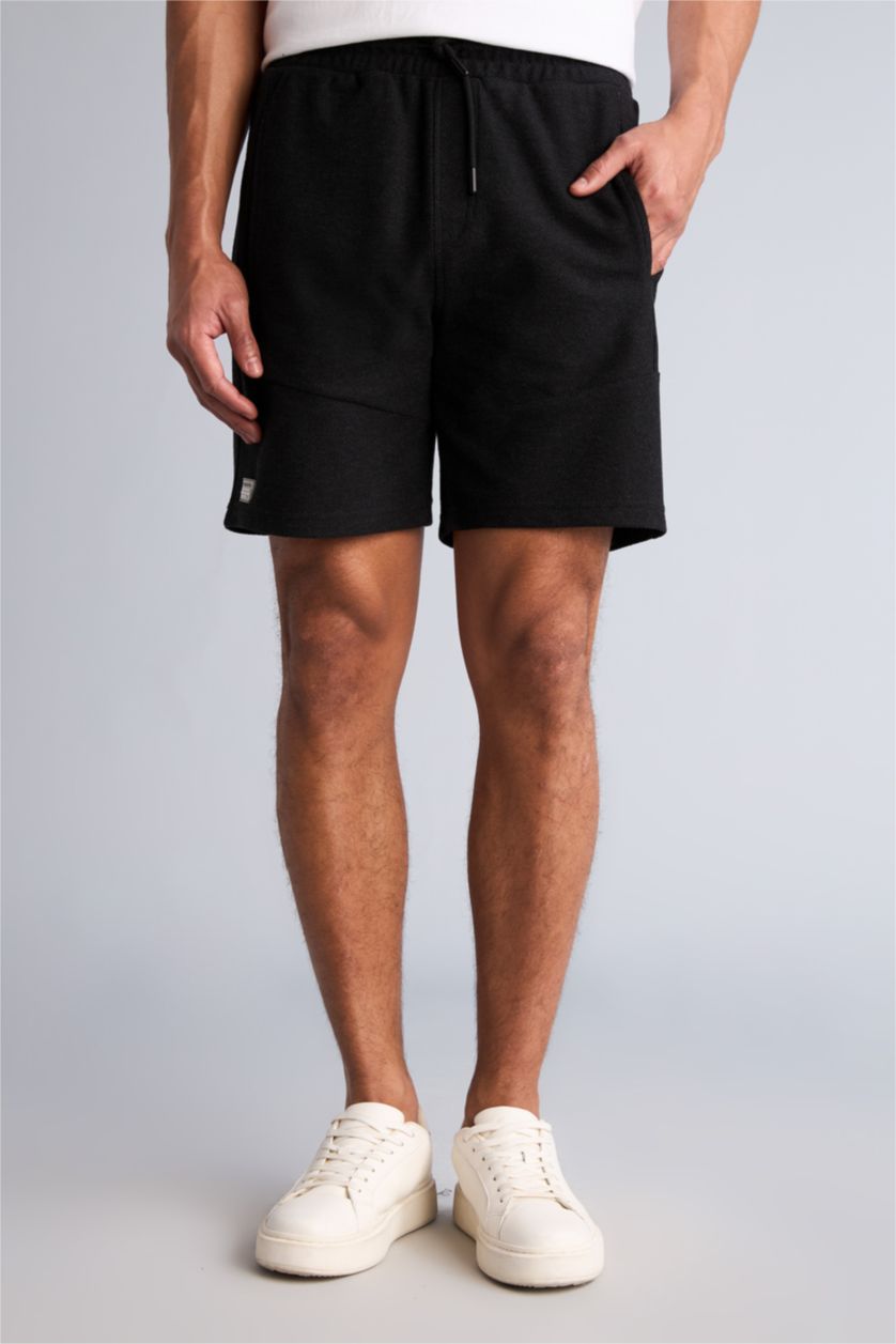 Erkek Siyah Slım Fıt Şort