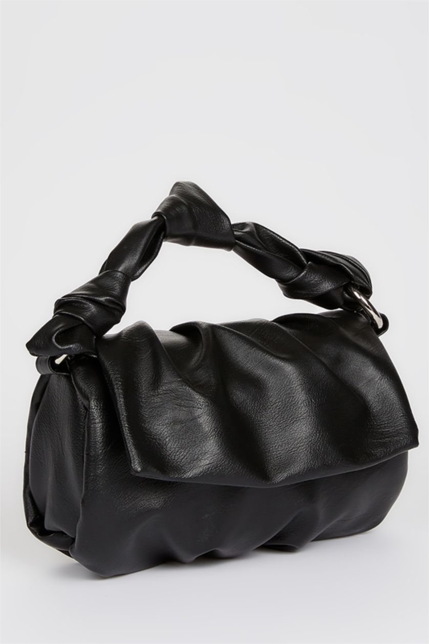 Women Black Faux Leather Shoulder bag