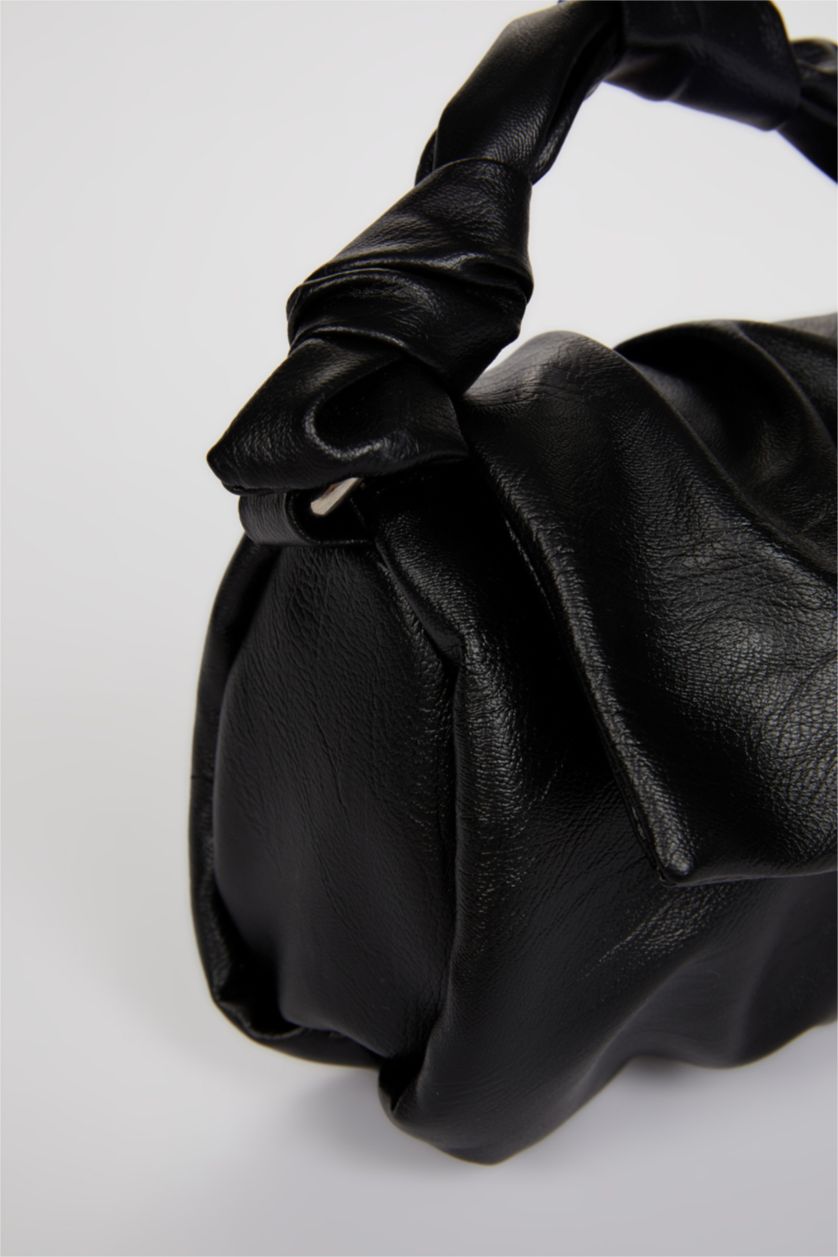 Women Black Faux Leather Shoulder bag