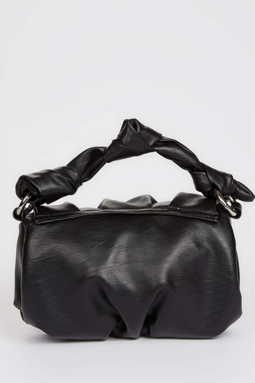 Women Black Faux Leather Shoulder bag