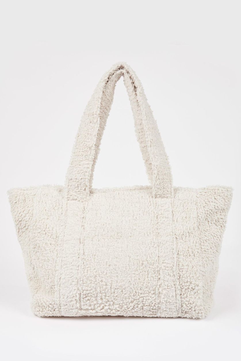 Kadın Vizon Kadın Suni Kürklü Tote Omuz Çantası