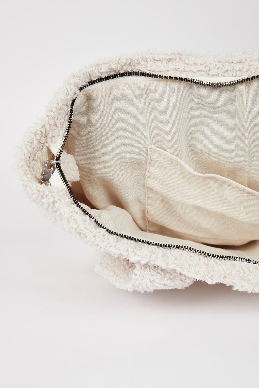 Kadın Vizon Kadın Suni Kürklü Tote Omuz Çantası