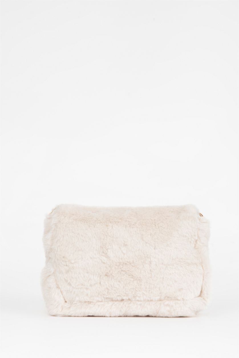 Женщины Бежевый Женская сумка плюшевая с цепью