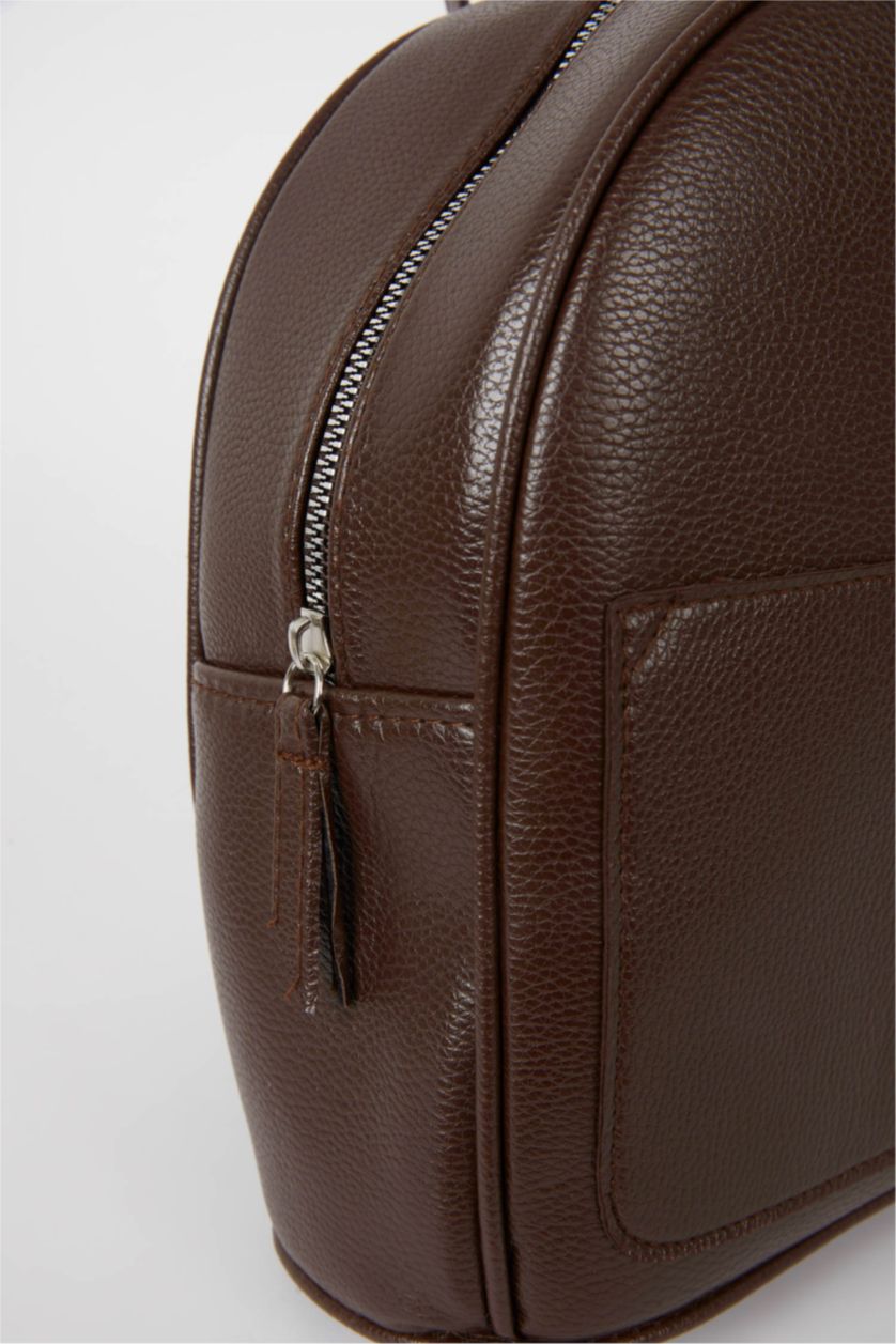 Kadın Koyu Kahve Kadın Büyük Suni Deri Sırt Çantası