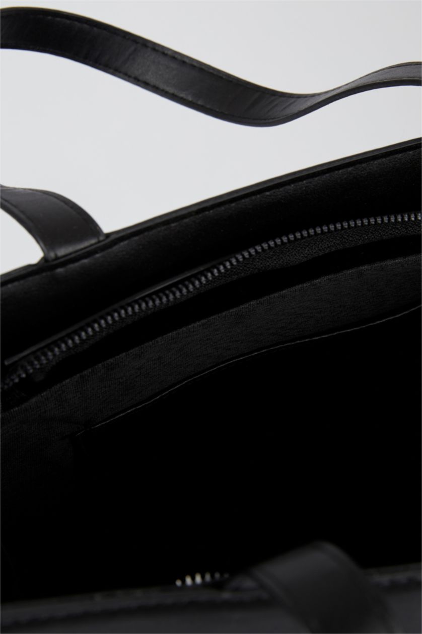 نساء أسود شنطة كتف جلد صناعي