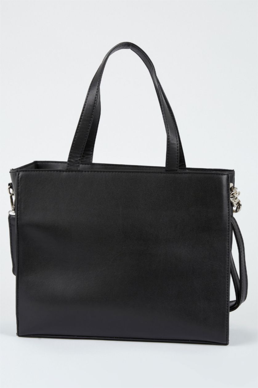 نساء أسود شنطة كتف جلد صناعي