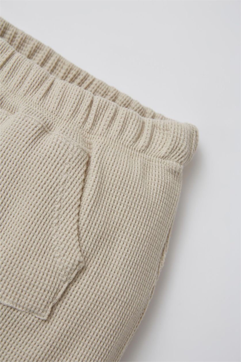 BÉBÉ GARÇON Beige Short bébé garçon coupe régulière texturé gaufré avec poche kangourou à la taille flexible