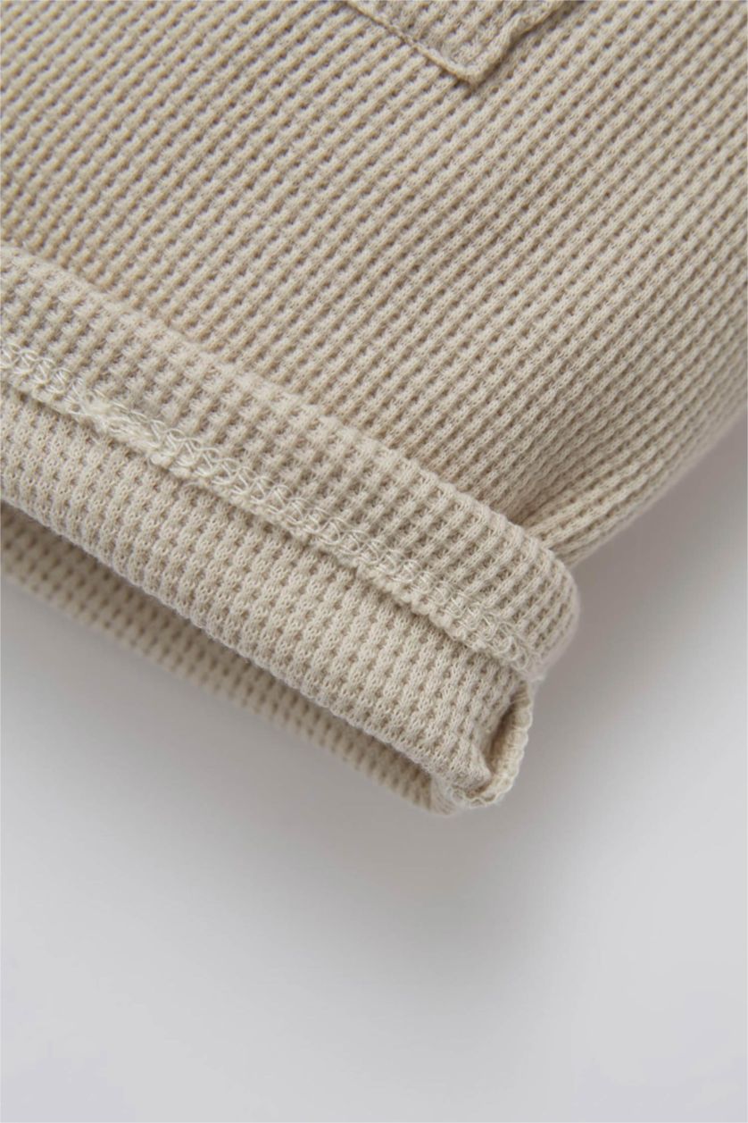 BÉBÉ GARÇON Beige Short bébé garçon coupe régulière texturé gaufré avec poche kangourou à la taille flexible