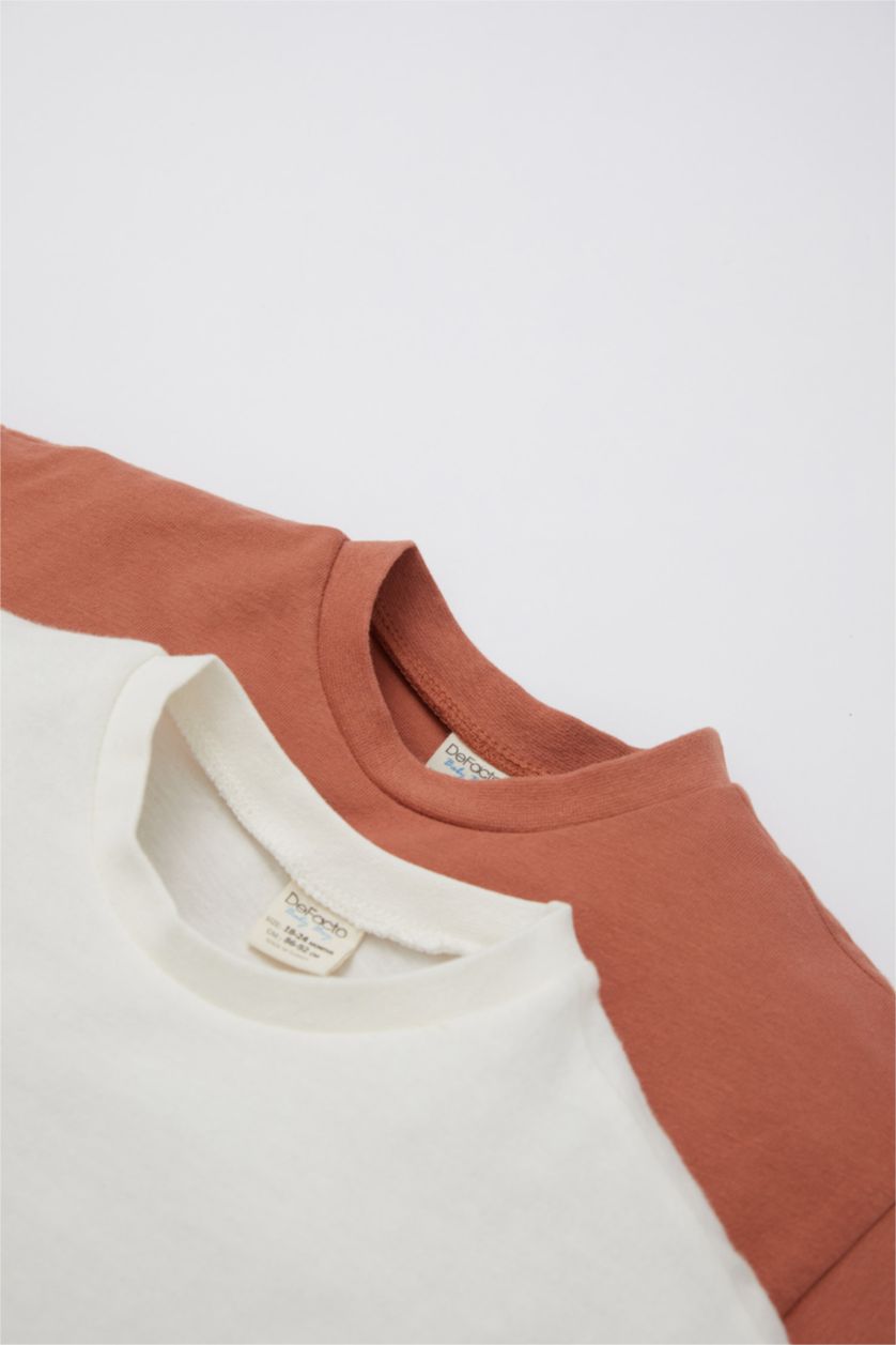 BABY BOY Ecru 2 Pack Long Sleeve T-Shirt