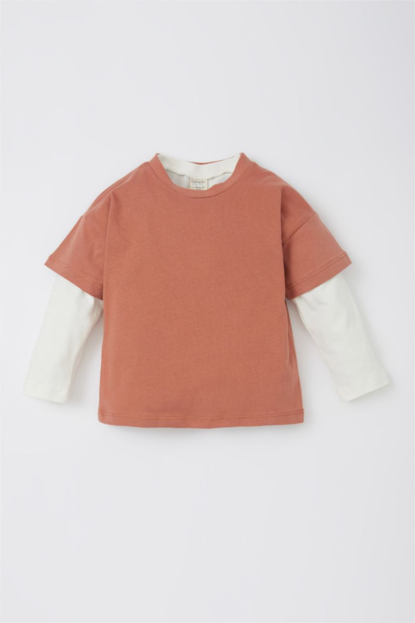 BABY BOY Ecru 2 Pack Long Sleeve T-Shirt