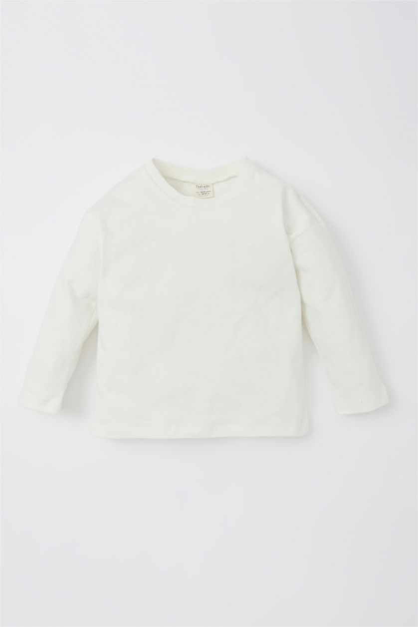 BABY BOY Ecru 2 Pack Long Sleeve T-Shirt