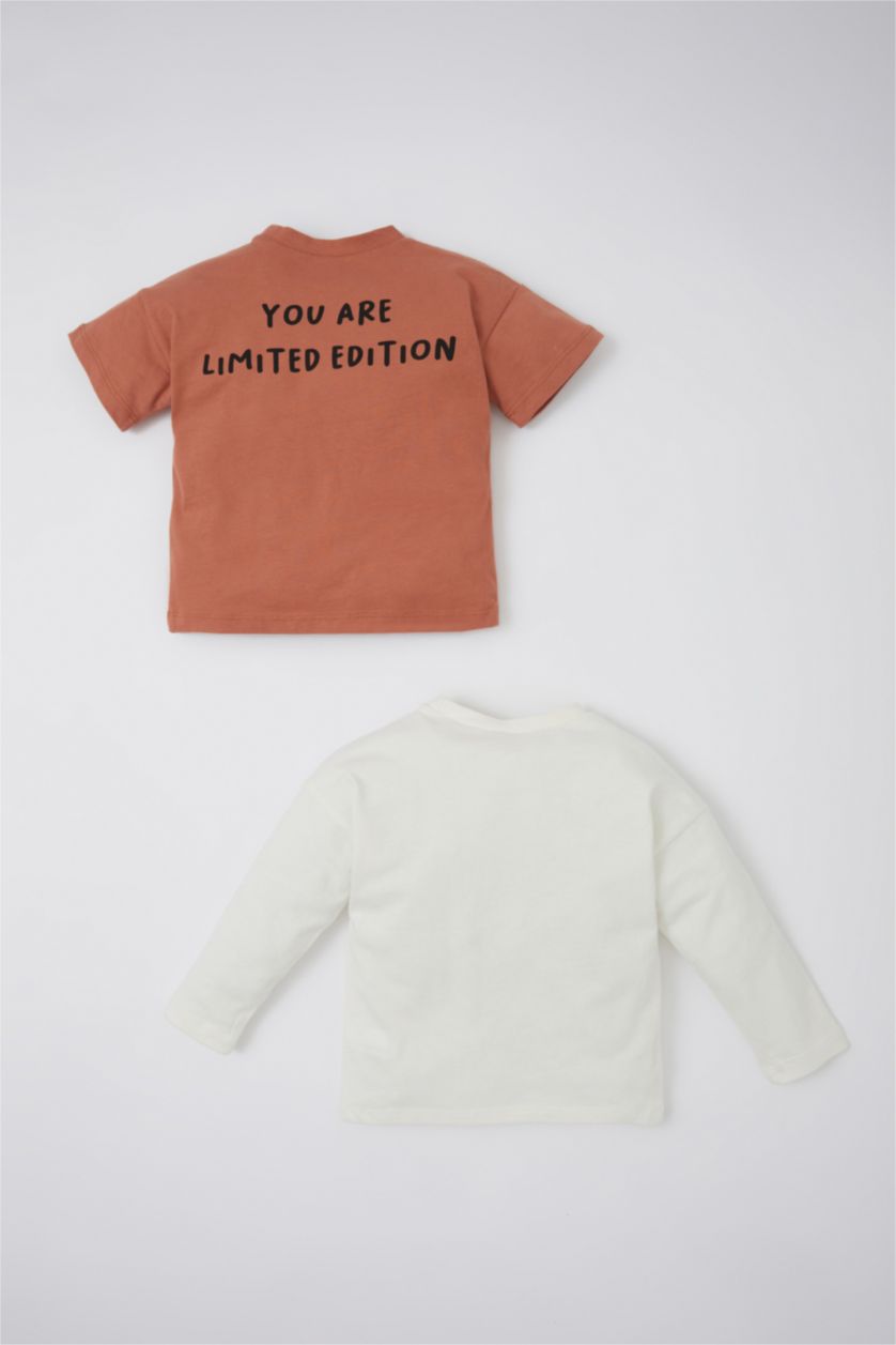 BABY BOY Ecru 2 Pack Long Sleeve T-Shirt