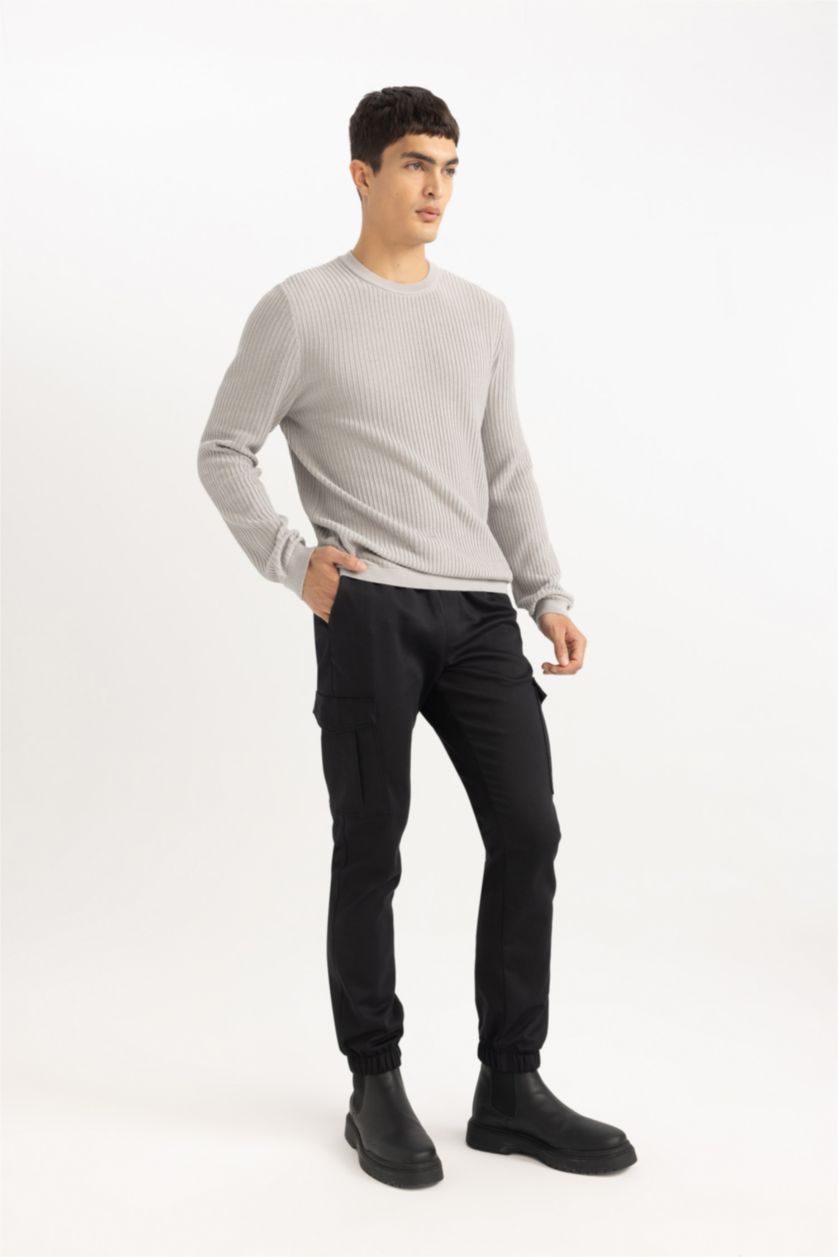 MAN Black Cargo Fit Trousers