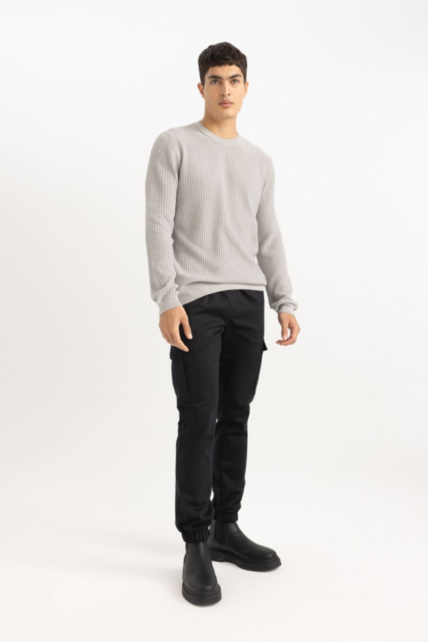 MAN Black Cargo Fit Trousers