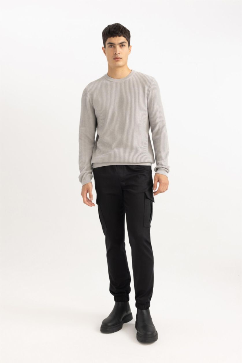 MAN Black Cargo Fit Trousers