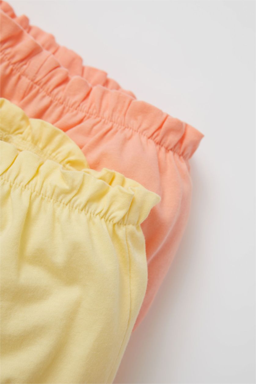 طفلة صغيرة سيموني شورت بناتي بقصة عادية بخصر مرن حديثي الولادة - قطعتين