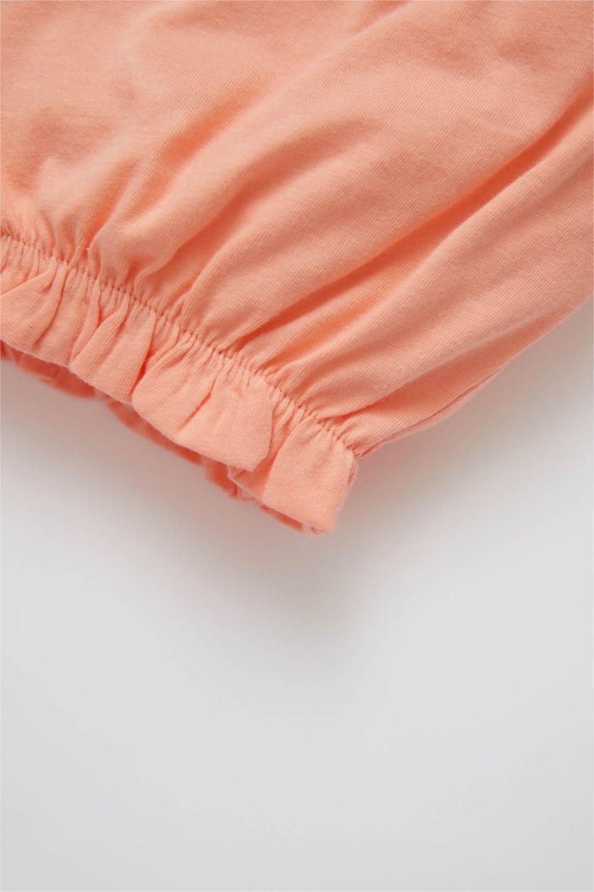 طفلة صغيرة سيموني شورت بناتي بقصة عادية بخصر مرن حديثي الولادة - قطعتين