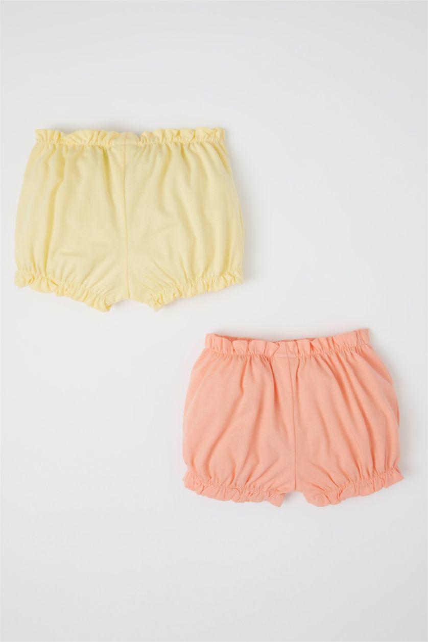 طفلة صغيرة سيموني شورت بناتي بقصة عادية بخصر مرن حديثي الولادة - قطعتين