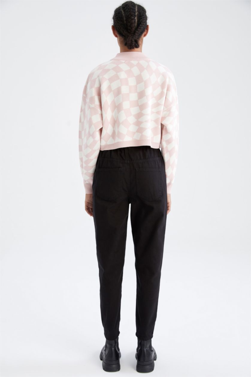 Женщины Черный Paperbag из габардина