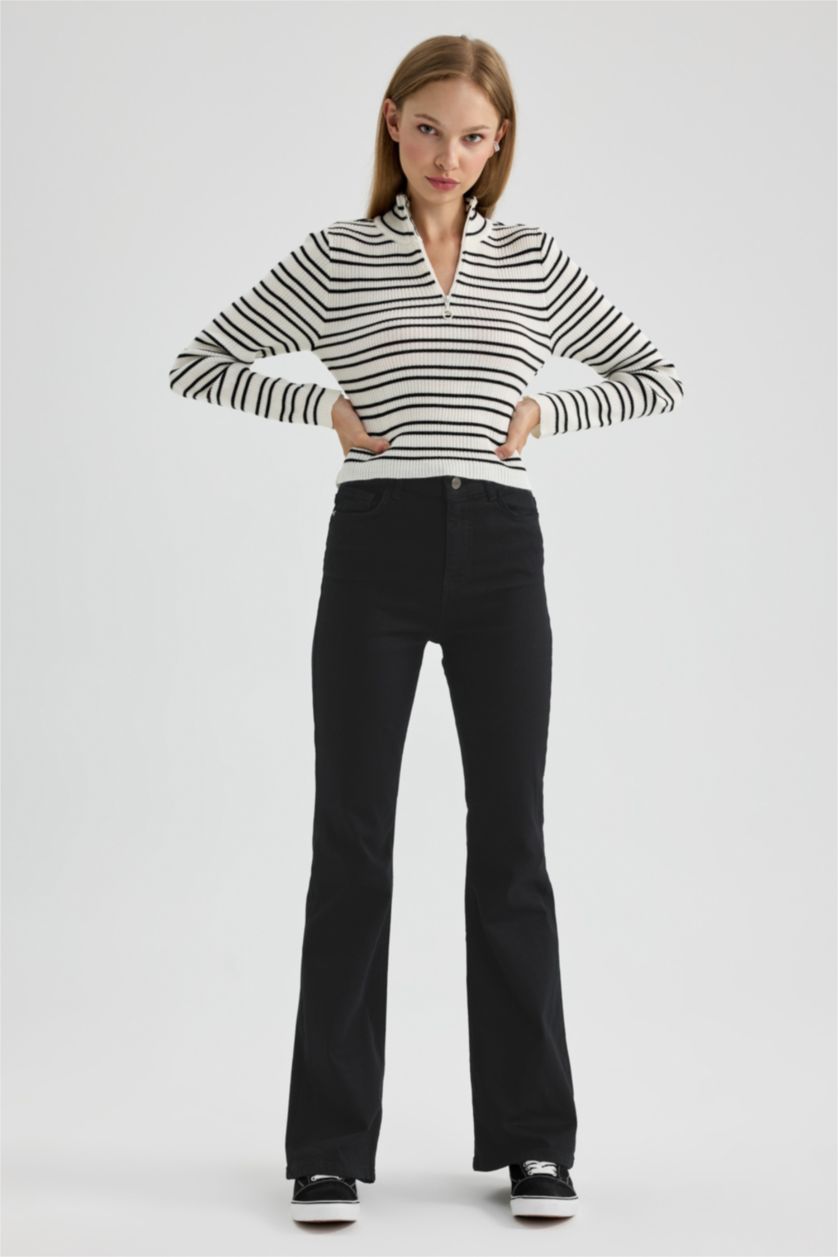 FEMME Noir Pantalon Gabardine