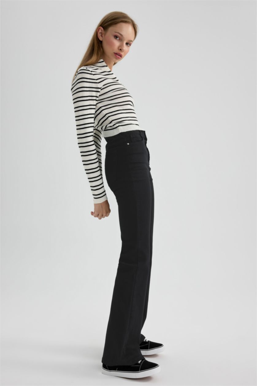 FEMME Noir Pantalon Gabardine