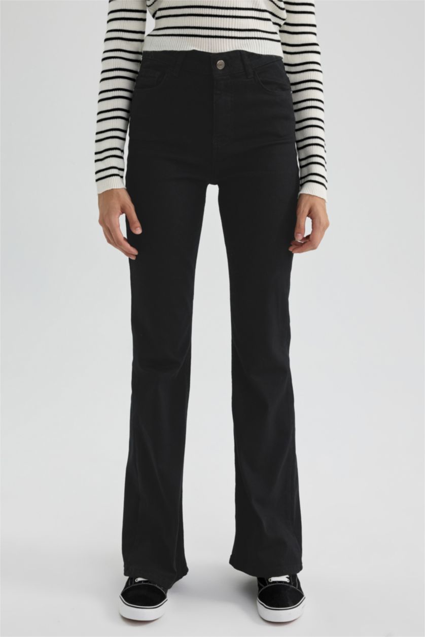 FEMME Noir Pantalon Gabardine