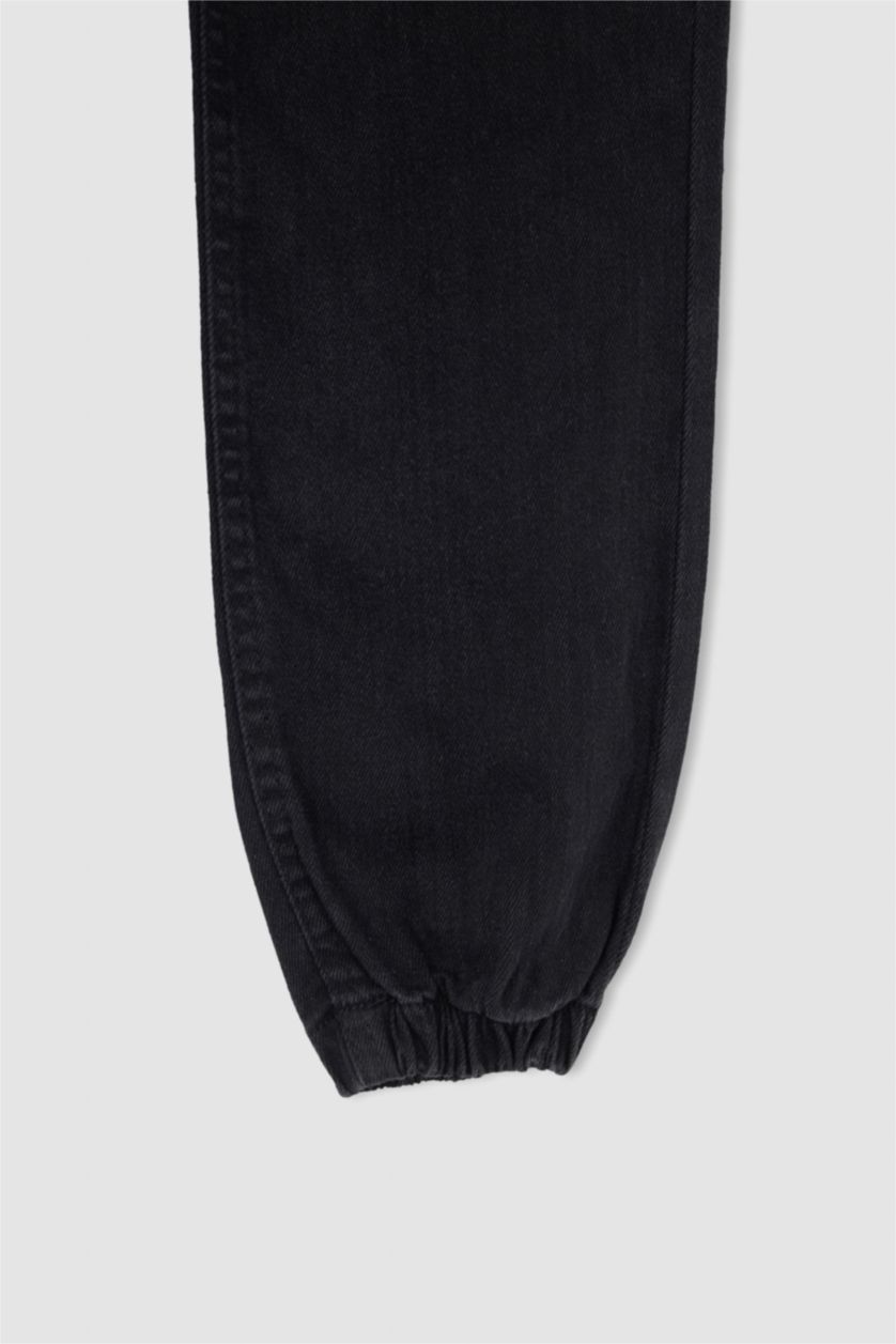 BOYS & TEENS Black Boys Jogger Stretch Waist Jean Trousers