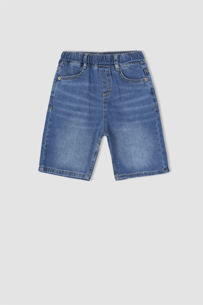 BOYS & TEENS Blue Boy Balloon Fit Crop Jean Short
