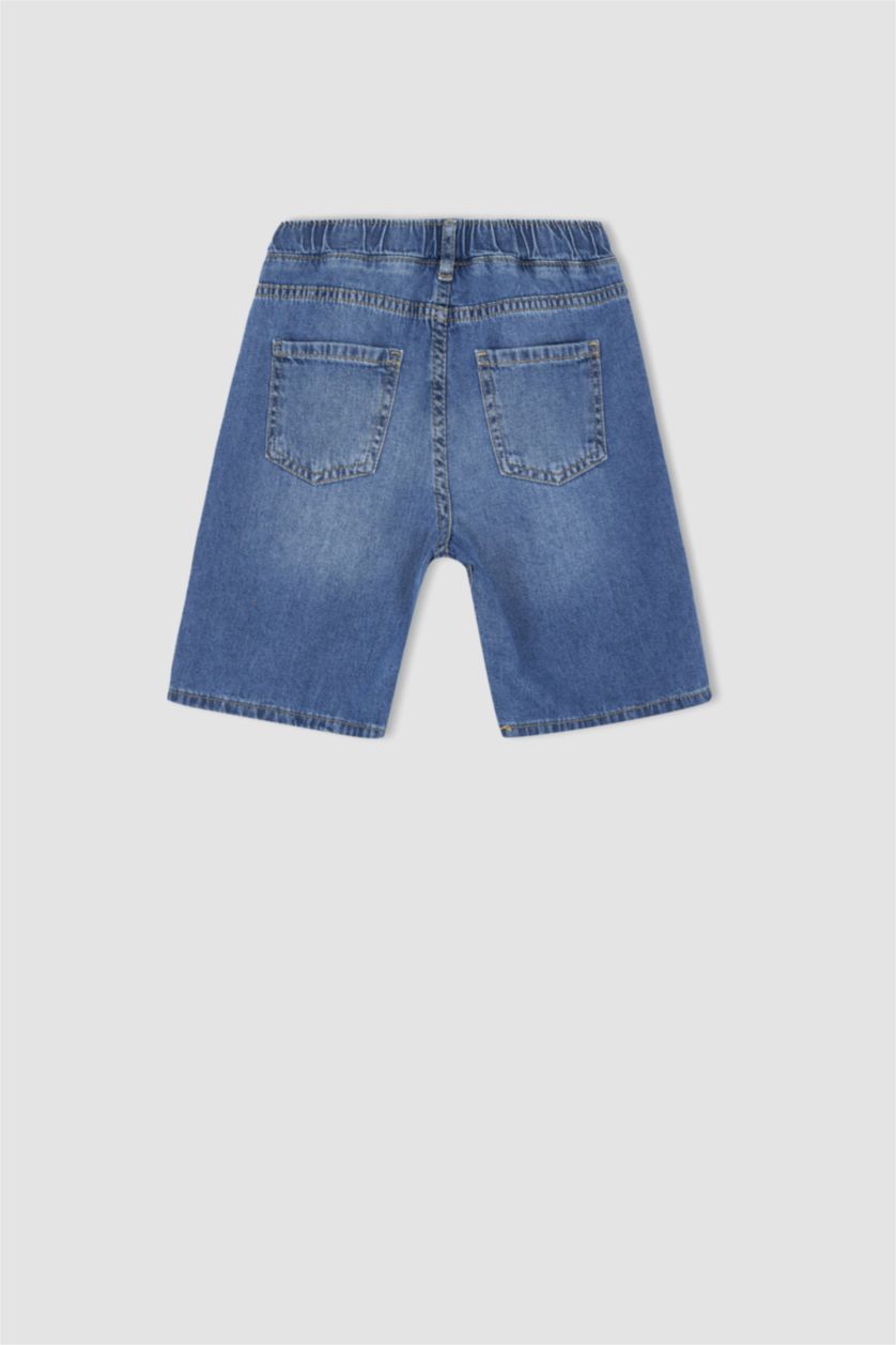 BOYS & TEENS Blue Boy Balloon Fit Crop Jean Short