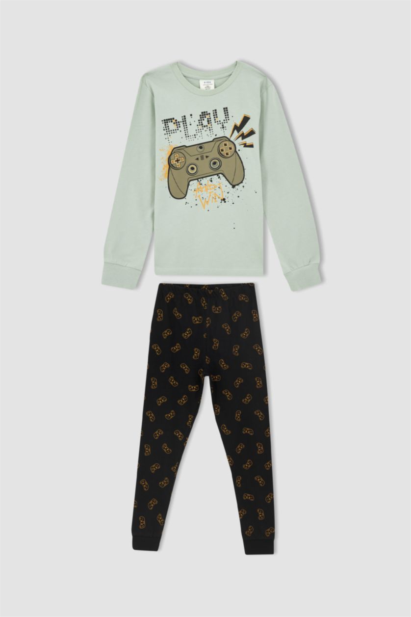 BOYS & TEENS Mint Boy Long Sleeve Game Console Print Pyjama Set