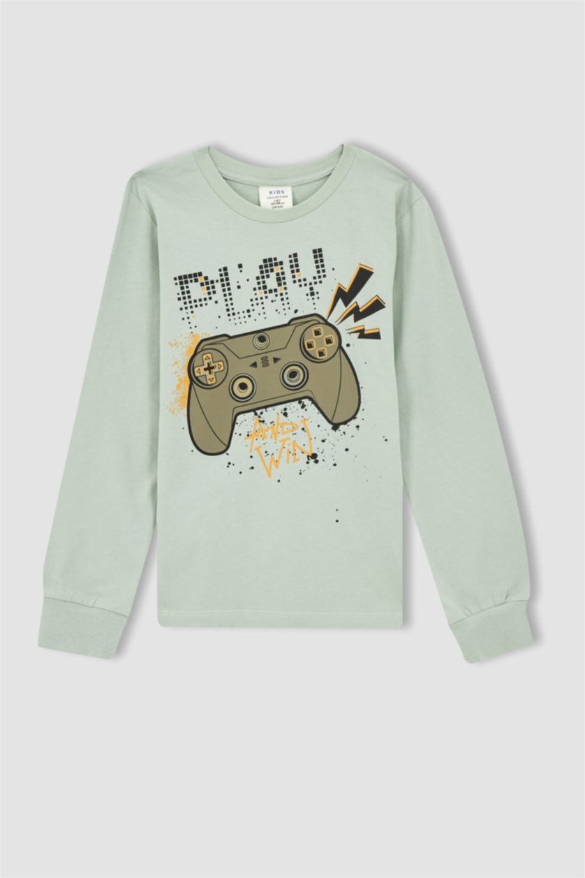 BOYS & TEENS Mint Boy Long Sleeve Game Console Print Pyjama Set