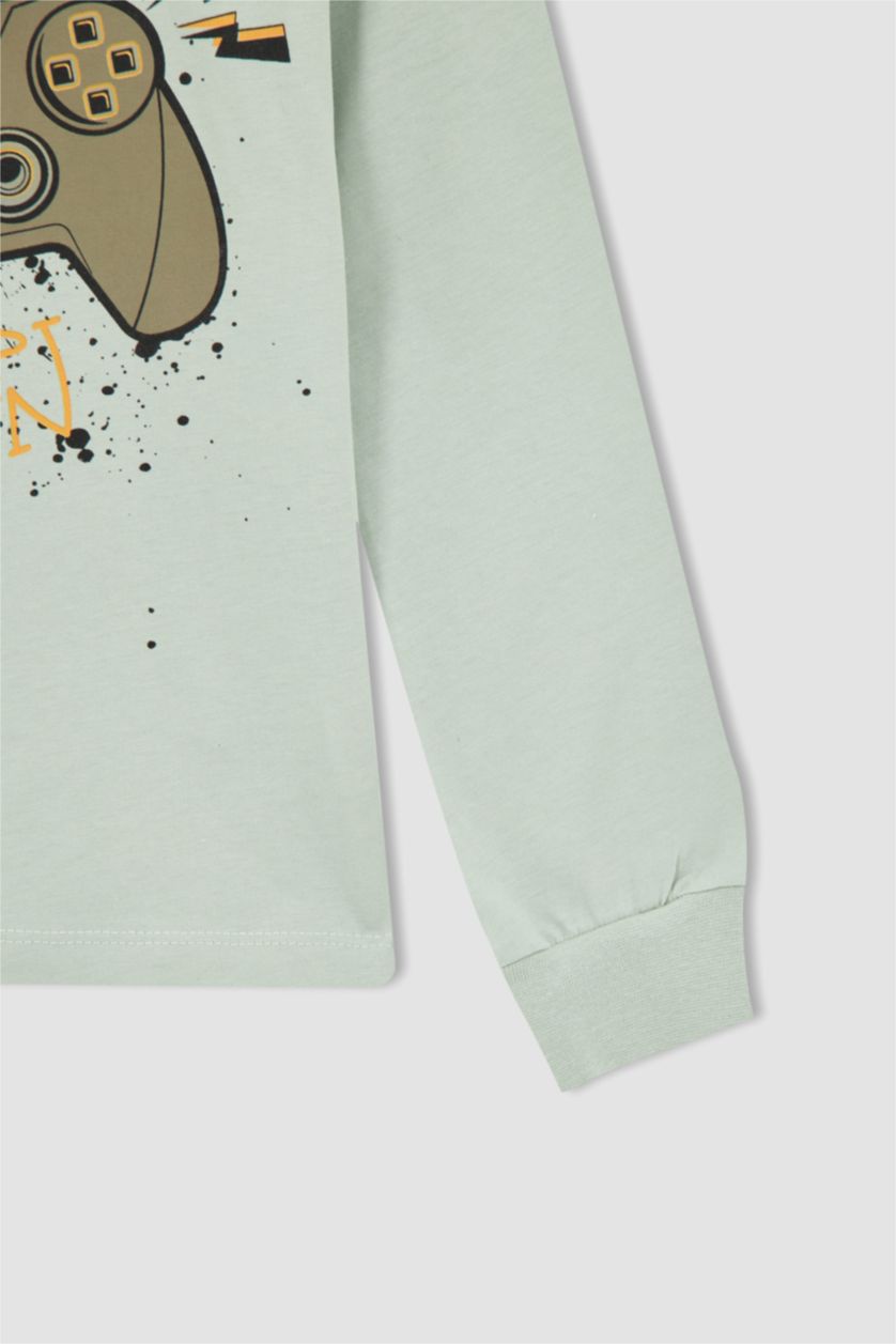 BOYS & TEENS Mint Boy Long Sleeve Game Console Print Pyjama Set