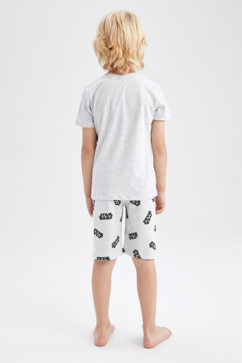GARÇONS Gris Clair Ensemble de pyjama short à manches courtes en coton sous licence Star Wars pour garçons