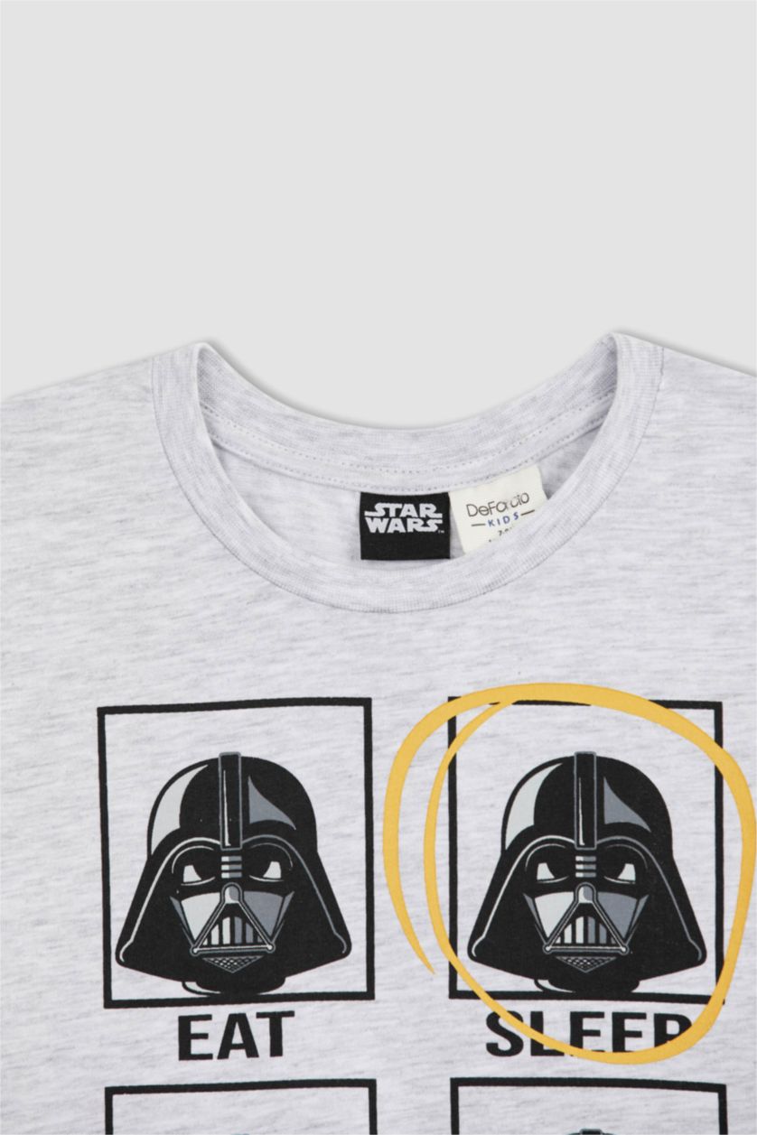 GARÇONS Gris Clair Ensemble de pyjama short à manches courtes en coton sous licence Star Wars pour garçons