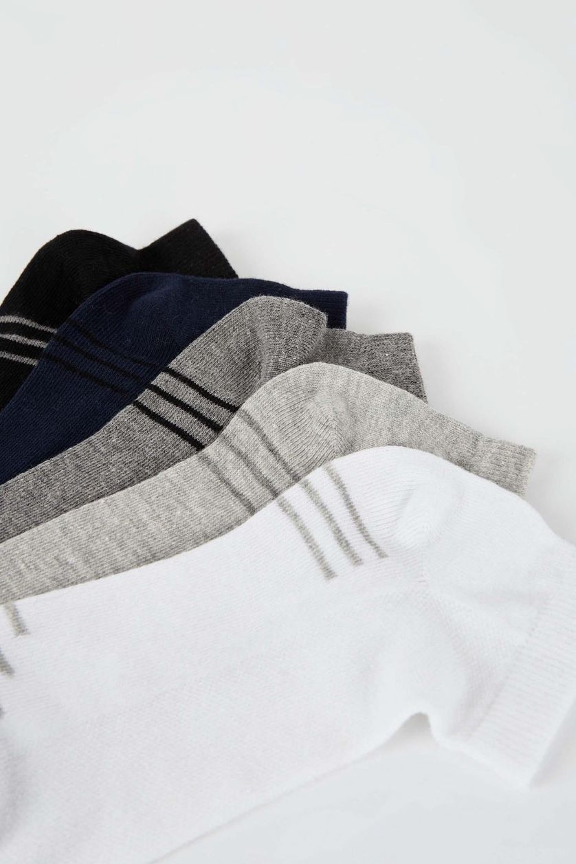 Erkek Karma Erkek Baskılı 5'li Pamuklu Patik Çorap