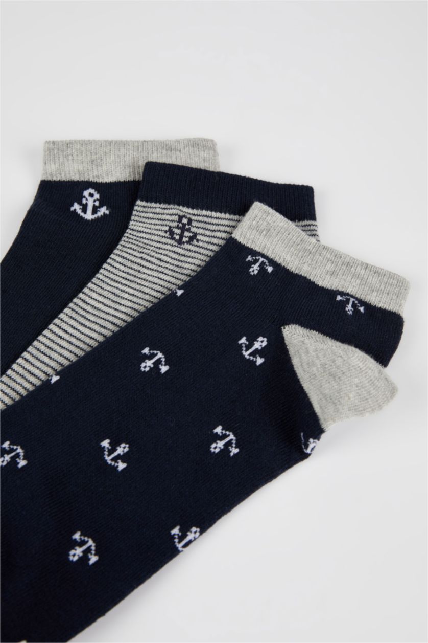 HOMME Marin Lot de 3 paires de chaussettes courtes en coton pour homme