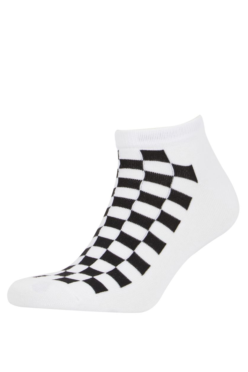 Erkek Karma Erkek Dama Desenli 3'lü Pamuklu Patik Çorap