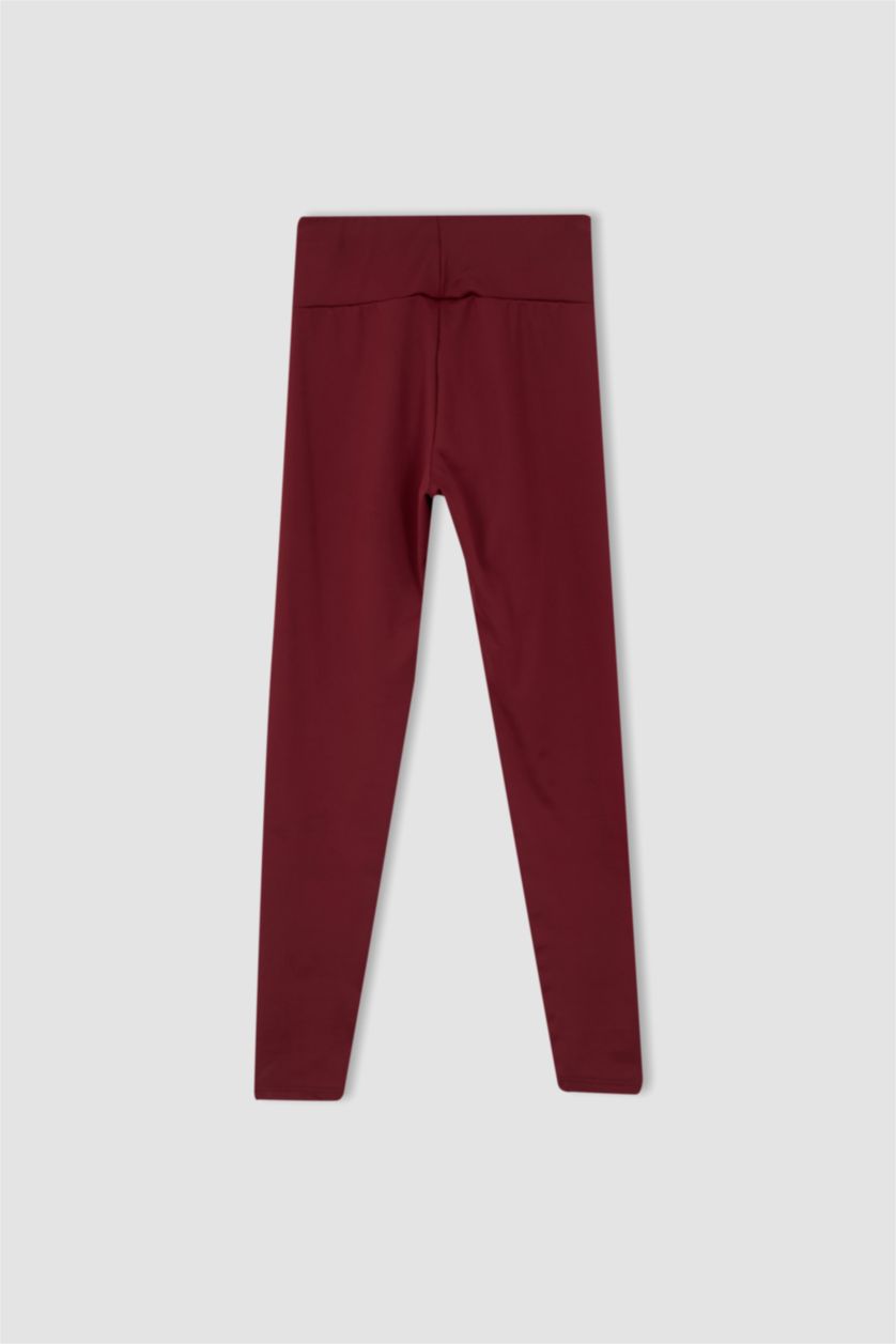 Женщины Бордовый Леггинсы с закрытой талией для женщин