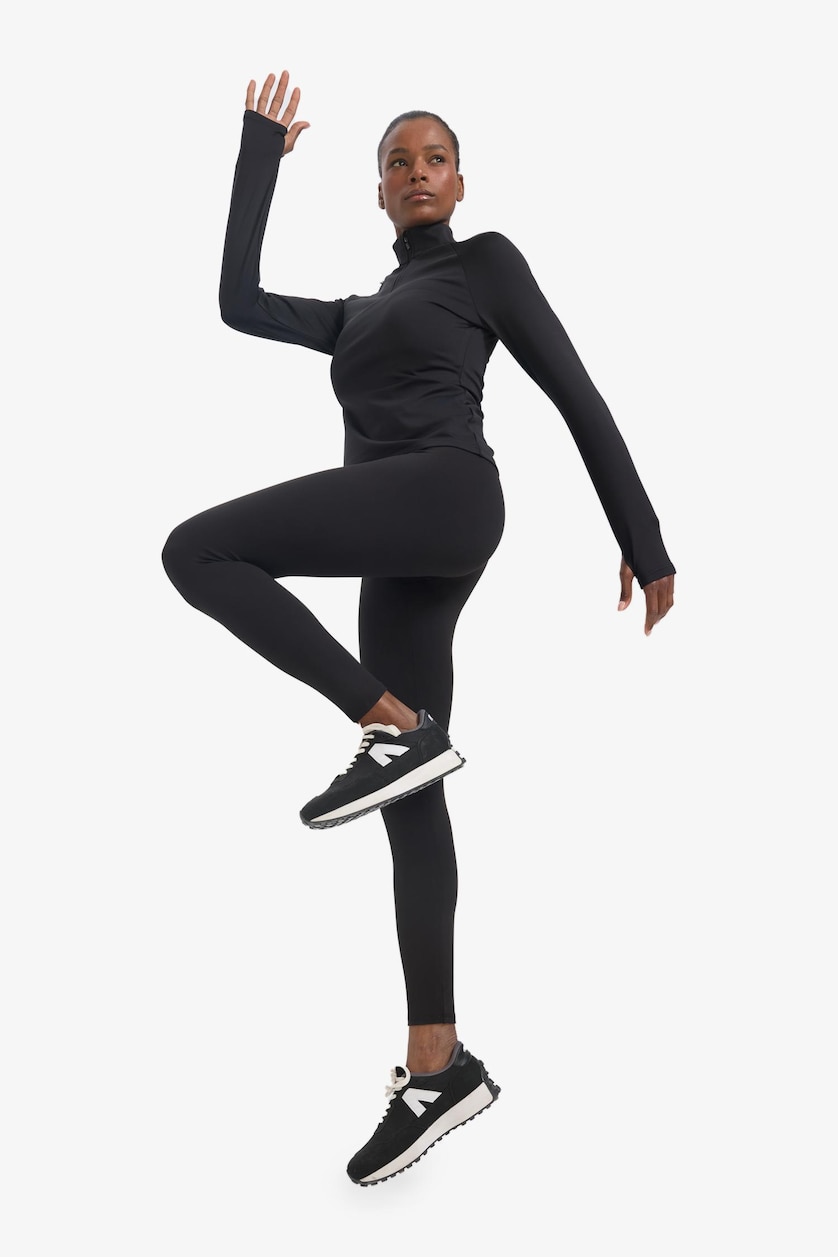 Woman Black DeFactoFit High Waist Soft Fluffy Basic Leggings