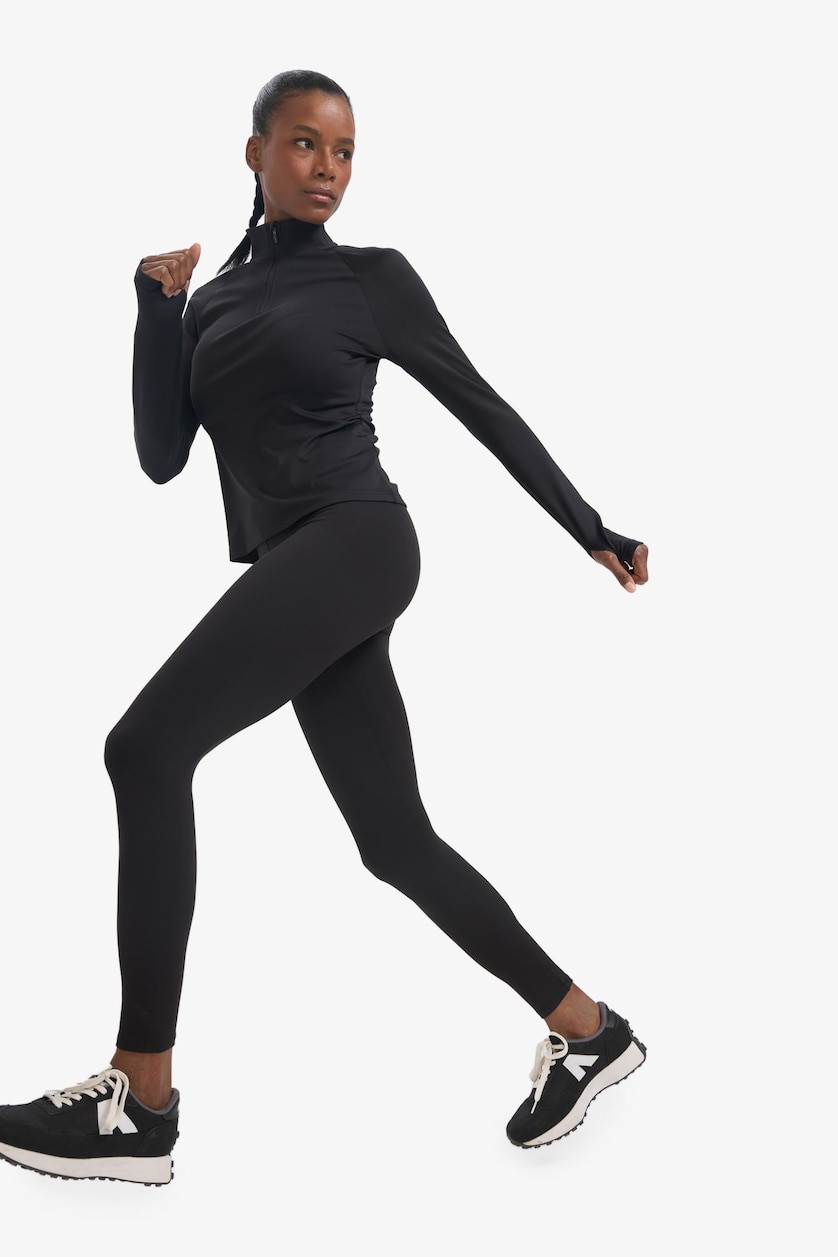 Woman Black DeFactoFit High Waist Soft Fluffy Basic Leggings