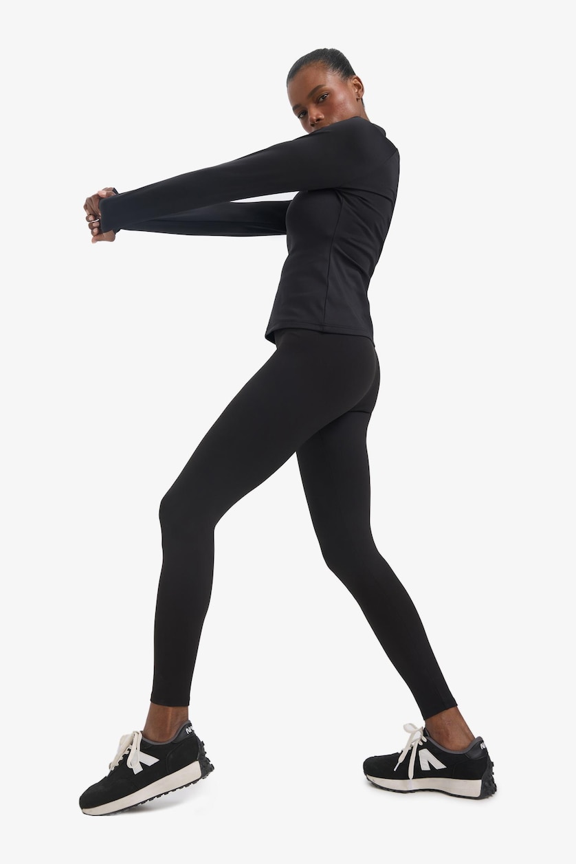 Woman Black DeFactoFit High Waist Soft Fluffy Basic Leggings
